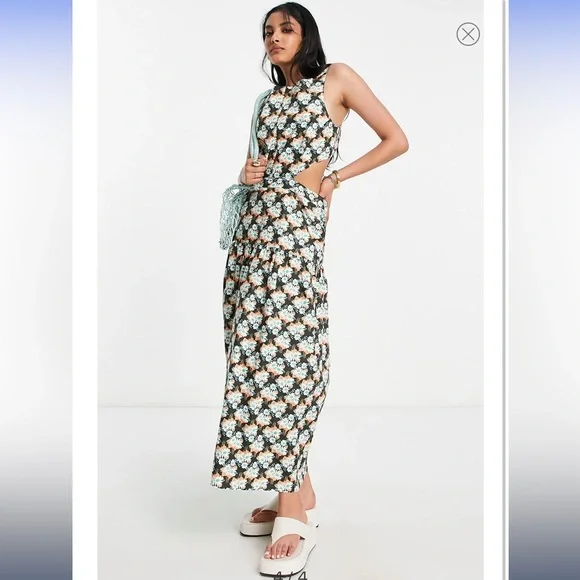 Topshop | Dresses | Topshop Sketched Daisy Cutout Cotton Midi Dress |  Poshmark